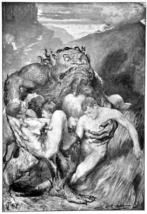 Framed Print : The Daemon of evil, with his fierce ravening, greedily grasped them, 1910. Artist Framed Print : The Daemon of evil, with his fierce ravening, greedily grasped them, 1910. Artist
