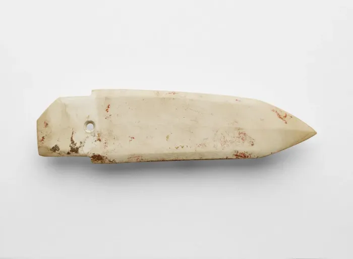 Framed Print : Dagger-axe (ge ?), fragment, Late Shang dynasty, ca. 1300-ca. 1050 BCE. Creator: Unknown Framed Print : Dagger-axe (ge ?), fragment, Late Shang dynasty, ca. 1300-ca. 1050 BCE. Creator: Unknown