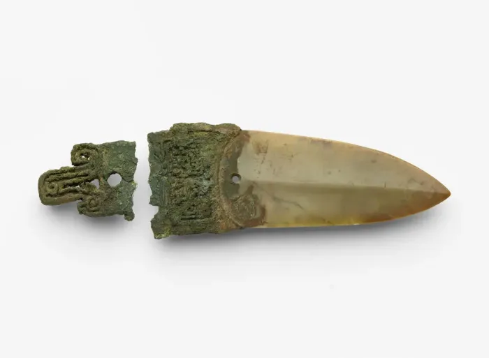 Framed Print : Dagger-axe (ge ?), Late Shang dynasty, ca. 1300-ca. 1050 BCE. Creator: Unknown Framed Print : Dagger-axe (ge ?), Late Shang dynasty, ca. 1300-ca. 1050 BCE. Creator: Unknown