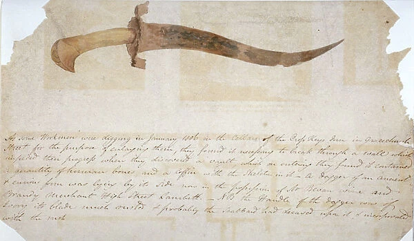 Dagger found in the cellars of the Cross Keys Inn, Gracechurch Street, City of London, 1806