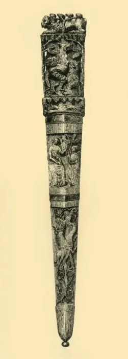 Framed Print : Dagger and sheath, c1360-1400, (1881). Creator: J Brooke Framed Print : Dagger and sheath, c1360-1400, (1881). Creator: J Brooke