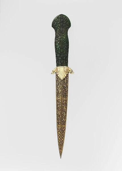 Dagger, Turkish, grip and blade, 16th century; guard, hallmarked for 1774-89