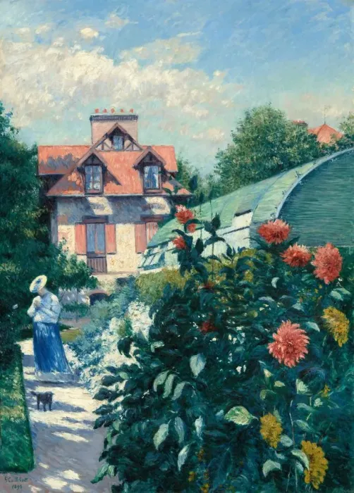 Framed Print : Dahlias, Garden at Petit Gennevilliers, 1893. Creator: Gustave Caillebotte Framed Print : Dahlias, Garden at Petit Gennevilliers, 1893. Creator: Gustave Caillebotte