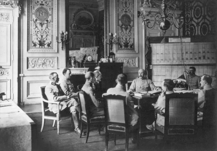 Framed Print : The daily report in the office of the French Commander in Chief, 1917 Framed Print : The daily report in the office of the French Commander in Chief, 1917