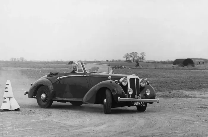 Framed Print : Daimler DB18 prototype on 1956 Thames Estuary Automobile Club Southend Rally. Creator: Unknown Framed Print : Daimler DB18 prototype on 1956 Thames Estuary Automobile Club Southend Rally. Creator: Unknown