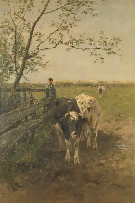 Framed Print : Dairy cows, 1870-1888. Creator: Anton Mauve Framed Print : Dairy cows, 1870-1888. Creator: Anton Mauve