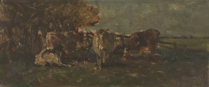 Framed Print : Dairy cows, 1870-1897. Creator: Willem Roelofs Framed Print : Dairy cows, 1870-1897. Creator: Willem Roelofs