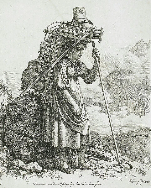 Dairy Maid from Berchtesgaden, 1818. Creator: Johann Adam Klein