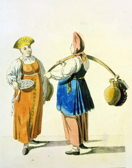 Framed Print : Dairywomen, 1799. Artist: Christian Gottfried Heinrich Geissler Framed Print : Dairywomen, 1799. Artist: Christian Gottfried Heinrich Geissler
