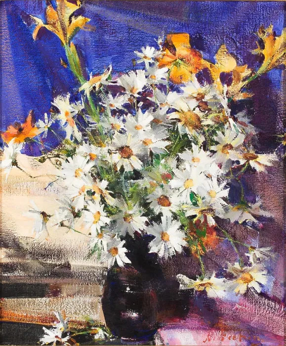 Framed Print : Daisies, Between 1930 and 1940. Creator: Nikolay Feshin Framed Print : Daisies, Between 1930 and 1940. Creator: Nikolay Feshin