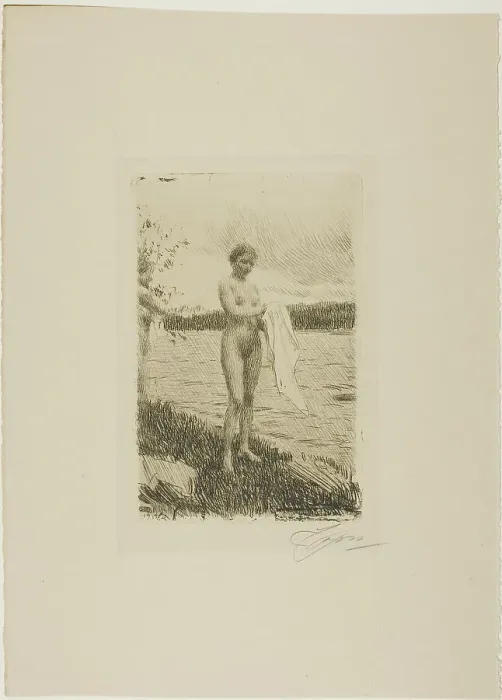Framed Print : Dal River, 1919. Creator: Anders Leonard Zorn Framed Print : Dal River, 1919. Creator: Anders Leonard Zorn