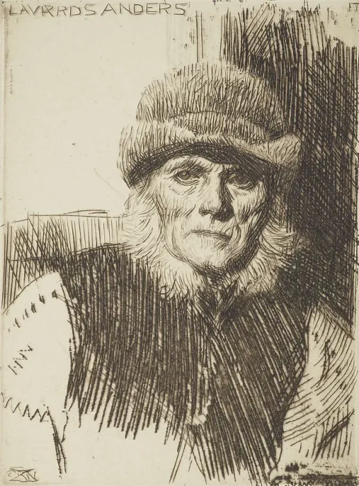 Framed Print : Dalecarlian peasant (Lavards Anders), 1919. Creator: Anders Leonard Zorn Framed Print : Dalecarlian peasant (Lavards Anders), 1919. Creator: Anders Leonard Zorn