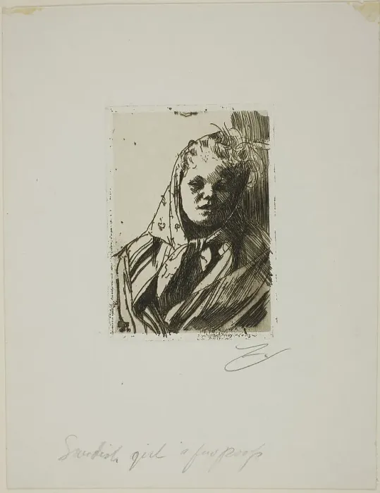 Framed Print : Dalecarlian Peasant Woman, 1891. Creator: Anders Leonard Zorn Framed Print : Dalecarlian Peasant Woman, 1891. Creator: Anders Leonard Zorn
