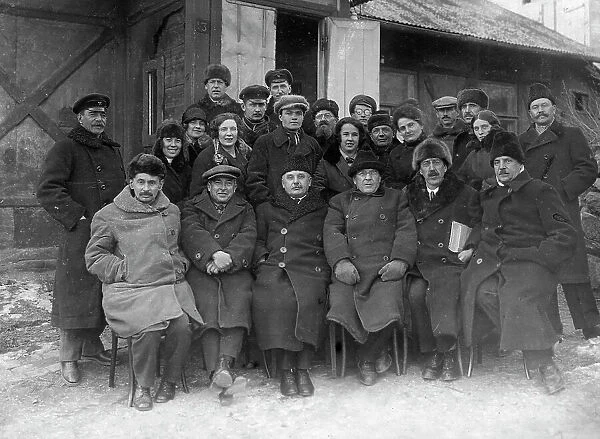 Dal'geolkom Collective Seeing off Geologist P.I. Polevoi to Leningrad, 1928. Creator: Unknown