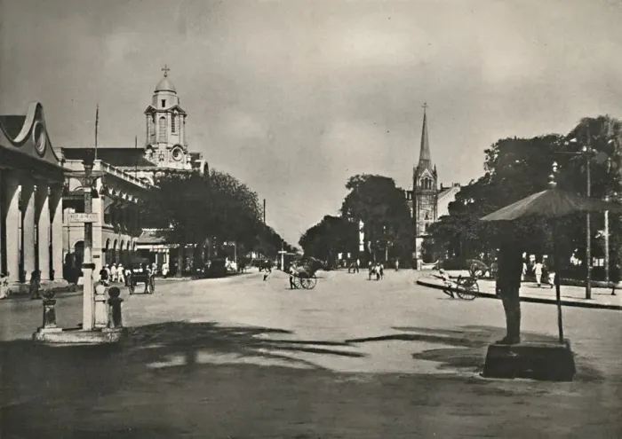 Framed Print : Dalhousie Street, Rangoon, 1900. Creator: Unknown Framed Print : Dalhousie Street, Rangoon, 1900. Creator: Unknown