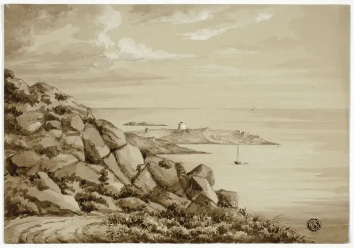 Framed Print : Dalkey Island, September 1843. Creator: Elizabeth Murray