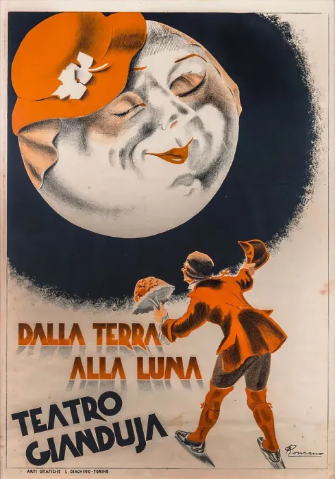 Framed Print : Dalla terra alla luna. Teatro Gianduja. Torino, 1932. Creator: Romano; Giuseppe (Nino) (active 1920s-1930s) Framed Print : Dalla terra alla luna. Teatro Gianduja. Torino, 1932. Creator: Romano; Giuseppe (Nino) (active 1920s-1930s)