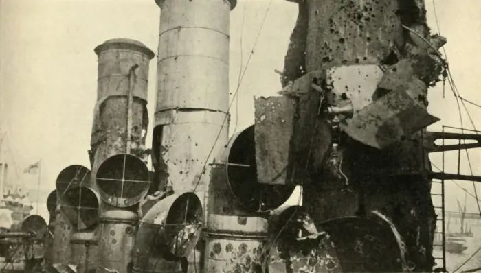 Framed Print : Damage to HMS Vindictive, First World War, 1918, (c1920). Creator: Unknown