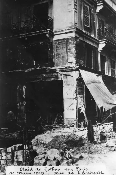 Framed Print : Damage after a raid by German Gotha bombers, Paris, 11th March 1918 Framed Print : Damage after a raid by German Gotha bombers, Paris, 11th March 1918