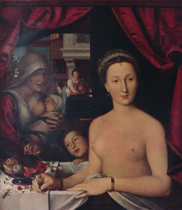 Framed Print : Dame Au Bain (A Lady in Her Bath), c1571. Artist: Francois Clouet Framed Print : Dame Au Bain (A Lady in Her Bath), c1571. Artist: Francois Clouet