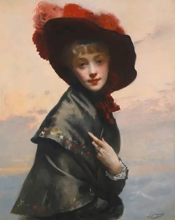 Framed Print : Dame au chapeau. Creator: Jacquet, Gustave Jean (1846-1909) Framed Print : Dame au chapeau. Creator: Jacquet, Gustave Jean (1846-1909)