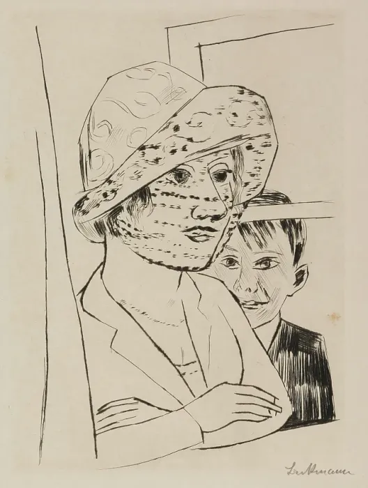 Framed Print : Dame mit Knabe (Woman and Boy) - (Minna and Peter Beckmann), 1924. Creator: Max Beckmann Framed Print : Dame mit Knabe (Woman and Boy) - (Minna and Peter Beckmann), 1924. Creator: Max Beckmann
