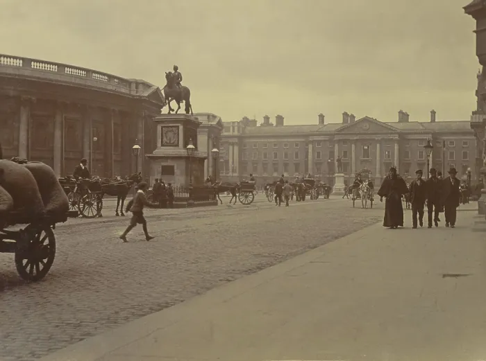 Framed Print : Dame Street scene, College Green, Dublin, Ireland, c1895. Creator: Robert Augustus Henry L'Estrange. Dame Street scene, College Green, Dublin, Ireland, c1895 Framed Print : Dame Street scene, College Green, Dublin, Ireland, c1895. Creator: Robert Augustus Henry L'Estrange. Dame Street scene, College Green, Dublin, Ireland, c1895