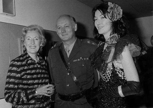Dame Vera Lynn with Lord and Lady Montagu at Beaulieu party, mid 1970 s. Creator: Unknown