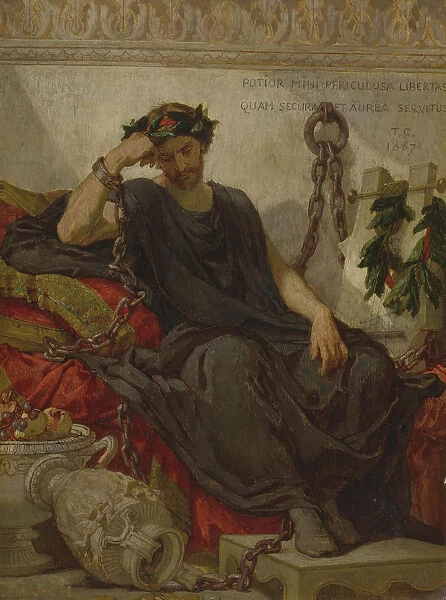 Damocles, 1867. Artist: Couture, Thomas (1815-1879)