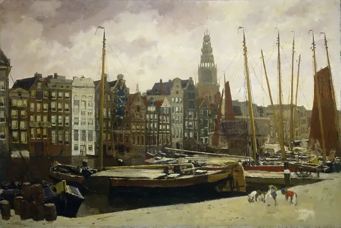 Framed Print : The Damrak, Amsterdam, 1903. Creator: George Hendrik Breitner Framed Print : The Damrak, Amsterdam, 1903. Creator: George Hendrik Breitner