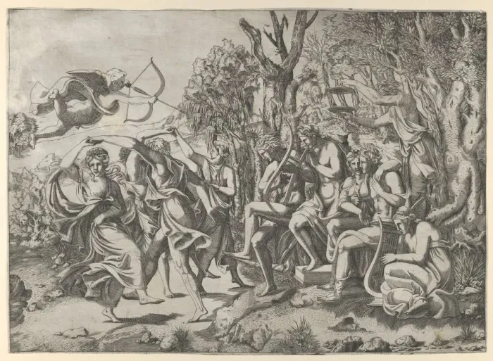 Framed Print : The Dance, 1540-56. Creator: Leon Davent Framed Print : The Dance, 1540-56. Creator: Leon Davent