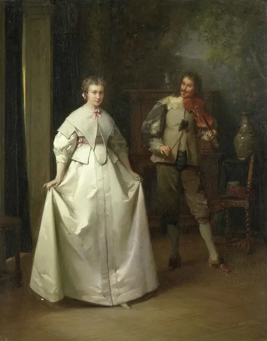 Framed Print : The Dance, 1870. Creator: Aime Gabriel Adolphe Bourgoin Framed Print : The Dance, 1870. Creator: Aime Gabriel Adolphe Bourgoin