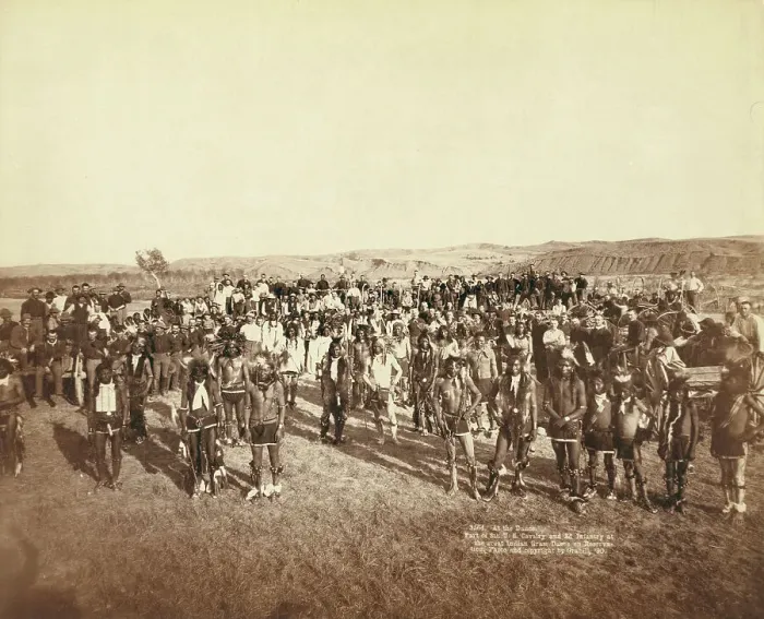 Framed Print : At the Dance Part of the 8th US Cavalry and 3rd Infantry at the great Indian Grass Dance... 1890. Creator: John C. H. Grabill Framed Print : At the Dance Part of the 8th US Cavalry and 3rd Infantry at the great Indian Grass Dance... 1890. Creator: John C. H. Grabill
