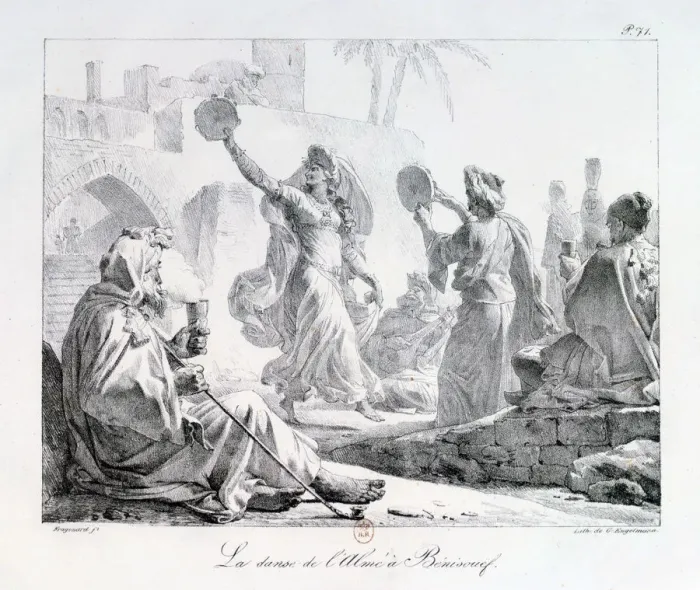 Framed Print : The Dance of the Alme, Beni Souef, Egypt, 1819. Artist: G Engelmann Framed Print : The Dance of the Alme, Beni Souef, Egypt, 1819. Artist: G Engelmann