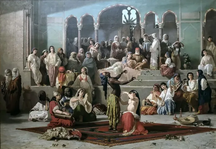 Framed Print : The Dance of the Bee in the Harem, 1862. Creator: Marinelli, Vincenzo (1819-1892) Framed Print : The Dance of the Bee in the Harem, 1862. Creator: Marinelli, Vincenzo (1819-1892)