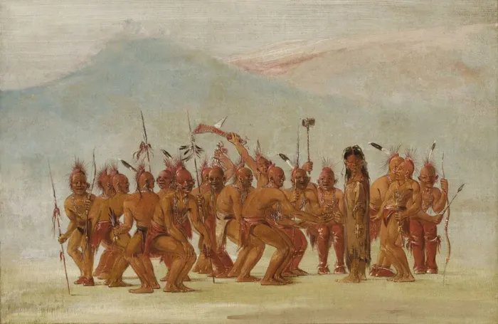 Framed Print : Dance to the Berdash, 1835-1837. Creator: George Catlin Framed Print : Dance to the Berdash, 1835-1837. Creator: George Catlin