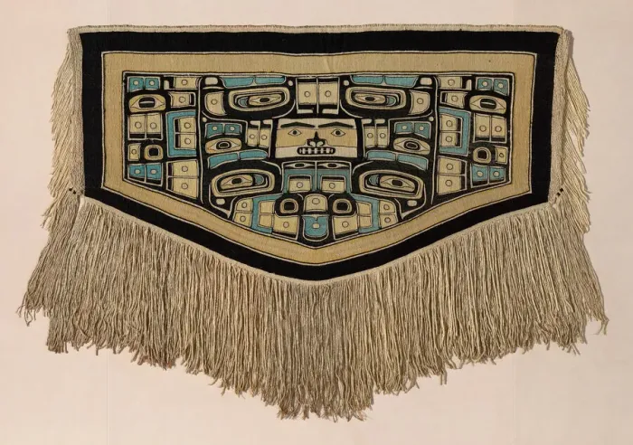 Framed Print : Dance Blanket with Diving Whale and Raven Motifs, Northwest Coast, Late 19th century Framed Print : Dance Blanket with Diving Whale and Raven Motifs, Northwest Coast, Late 19th century
