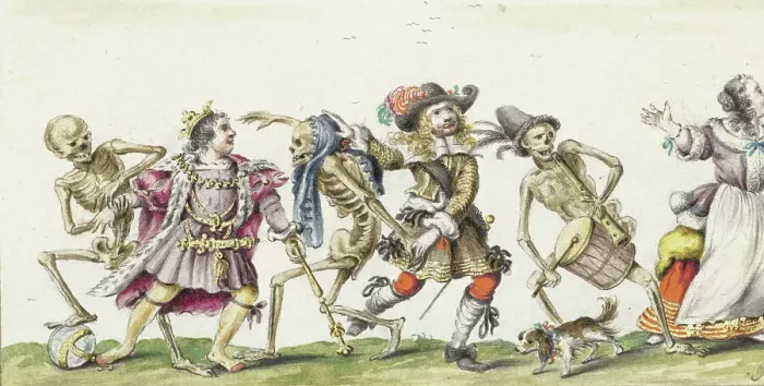 Framed Print : Dance of Death, 1660-c.1687. Creator: Gesina ter Borch Framed Print : Dance of Death, 1660-c.1687. Creator: Gesina ter Borch