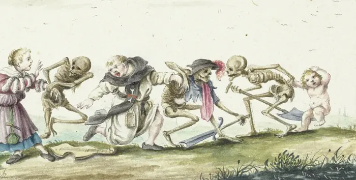 Framed Print : Dance of Death, 1660-c.1687. Creator: Gesina ter Borch Framed Print : Dance of Death, 1660-c.1687. Creator: Gesina ter Borch