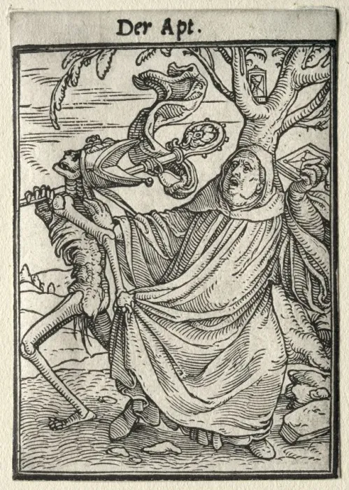 Framed Print : Dance of Death: The Abbot. Creator: Hans Holbein (German, 1497 / 98-1543) Framed Print : Dance of Death: The Abbot. Creator: Hans Holbein (German, 1497 / 98-1543)