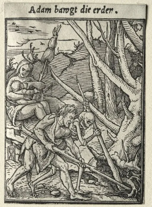 Framed Print : Dance of Death: Adam Tilling the Ground. Creator: Hans Holbein (German, 1497 / 98-1543) Framed Print : Dance of Death: Adam Tilling the Ground. Creator: Hans Holbein (German, 1497 / 98-1543)