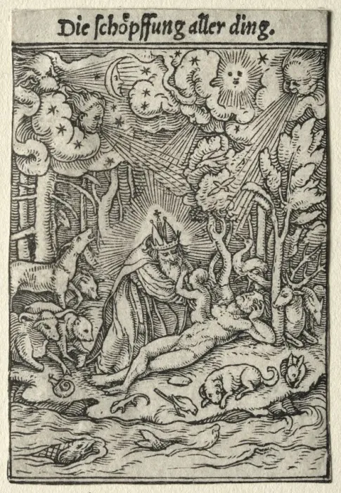 Framed Print : Dance of Death: The Creation. Creator: Hans Holbein (German, 1497 / 98-1543) Framed Print : Dance of Death: The Creation. Creator: Hans Holbein (German, 1497 / 98-1543)