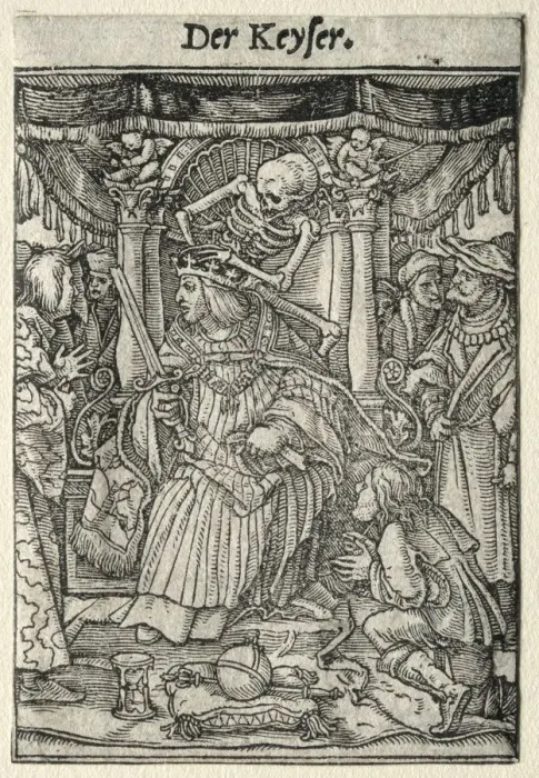 Framed Print : Dance of Death: The Emperor. Creator: Hans Holbein (German, 1497 / 98-1543) Framed Print : Dance of Death: The Emperor. Creator: Hans Holbein (German, 1497 / 98-1543)