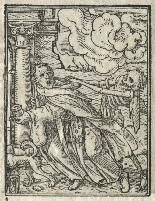 Framed Print : The Dance of Death: The Mendicant Friar; The Nun. Creator: Hans Holbein (German, 1497 / 98-1543) Framed Print : The Dance of Death: The Mendicant Friar; The Nun. Creator: Hans Holbein (German, 1497 / 98-1543)