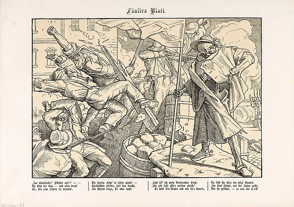 Also a Dance of Death, Sheet V (Death on the barricade), 1849