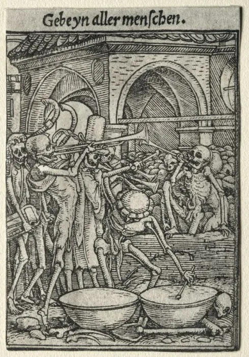 Framed Print : Dance of Death: The Trumpeters of Death. Creator: Hans Holbein (German, 1497 / 98-1543) Framed Print : Dance of Death: The Trumpeters of Death. Creator: Hans Holbein (German, 1497 / 98-1543)