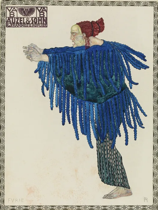 Framed Print : Dance of a Fury. Costume design for the opera Orfeo ed Euridice by Ch. Gluck. Creator: Rothaug, Alexander (1870-1946) Framed Print : Dance of a Fury. Costume design for the opera Orfeo ed Euridice by Ch. Gluck. Creator: Rothaug, Alexander (1870-1946)