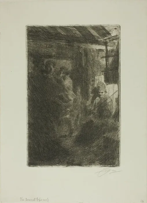 Framed Print : Dance at Gopsmor, 1906. Creator: Anders Leonard Zorn Framed Print : Dance at Gopsmor, 1906. Creator: Anders Leonard Zorn