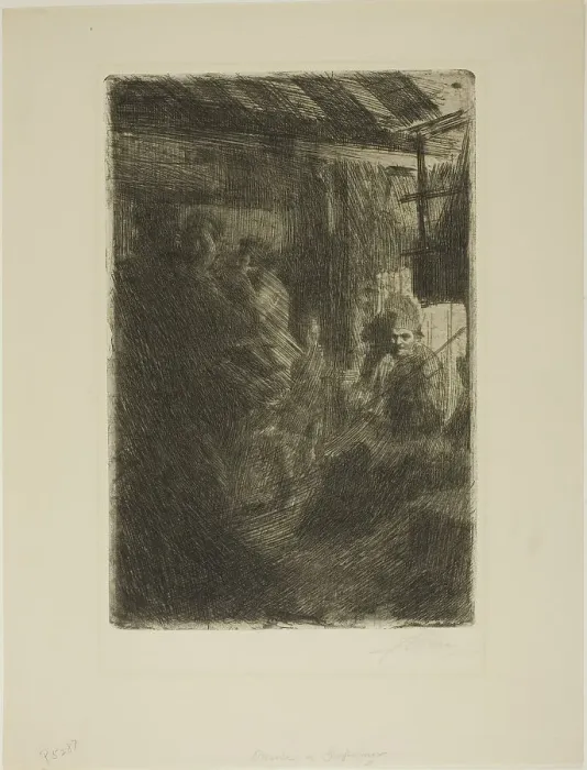 Framed Print : Dance at Gopsmor, 1906. Creator: Anders Leonard Zorn Framed Print : Dance at Gopsmor, 1906. Creator: Anders Leonard Zorn