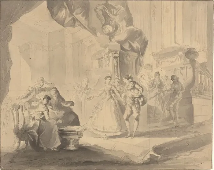 Framed Print : Dance in a Palace, c. 1770 / 1775. Creator: Luis Paret y Alcazar Framed Print : Dance in a Palace, c. 1770 / 1775. Creator: Luis Paret y Alcazar